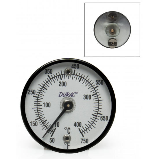 Bel-Art H-B DURAC Bi-Metallic Surface Temperature Thermometer; 10/400C (50/750F), 50mm (2 in.) Dial, Double Magnet