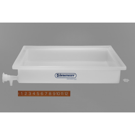 Bel-Art General Purpose Polyethylene Tray with Faucet; 21½ x 25½ x 4 in.