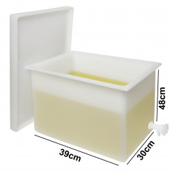 Bel-Art Heavy Duty Polyethylene Rectangular Tank with Top Flanges and Faucet; 15.25 x 12 x 19 in.