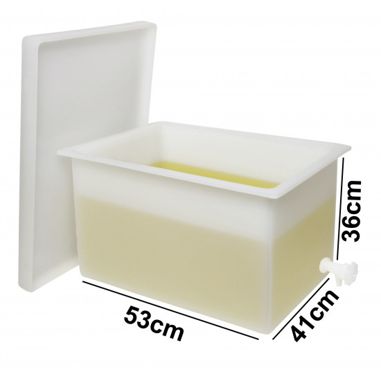 Bel-Art Heavy Duty Polyethylene Rectangular Tank with Top Flanges and Faucet; 21 x 16 x 14 in. Bel-Art Heavy Duty Polyethylene Rectangular Tank with Top Flanges and Faucet; 21 x 16 x 14 in.