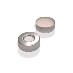 INNOTEG 20mm Sliver Open Top Aluminium Cap; Beige PTFE/White Silicone Septum, φ20mm, 100/pk