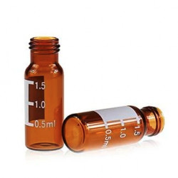 INNOTEG 2mL Amber Screw Neck Glass Vial, Grade B, WrtOn & Graduated, φ9mm, φ11.6*32mm, 100/pk