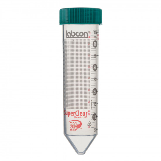 Labcon 50 mL SuperClear® Centrifuge Tubes, 50 per Bag, Sterile (50pcs x 10 packs) Labcon 50 mL SuperClear® Centrifuge Tubes, 50 per Bag, Sterile (50pcs x 10 packs)