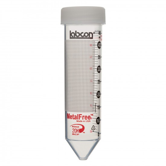 Labcon 50 mL MetalFree® Centrifuge Tubes with Flat Caps, 50 per Bag, Sterile (50pcs x 10 packs)